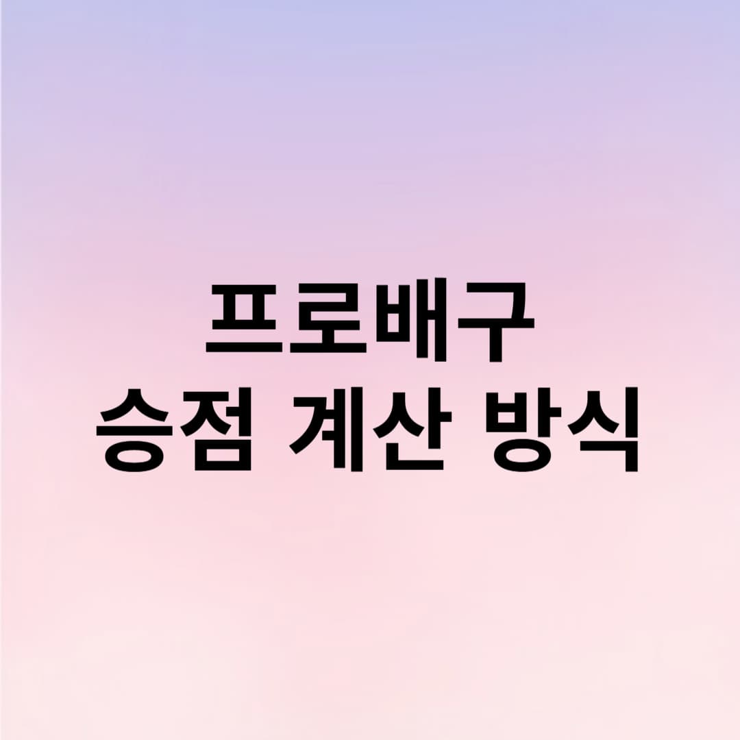 프로배구 승점 계산방식