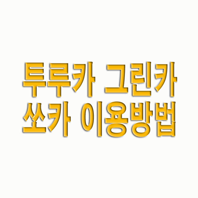  투루카 그린카 쏘카 이용방법 장단점 비교