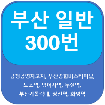  부산 300번 버스 노선, 시간표, 노포역, 부산가톨릭대, 화명역