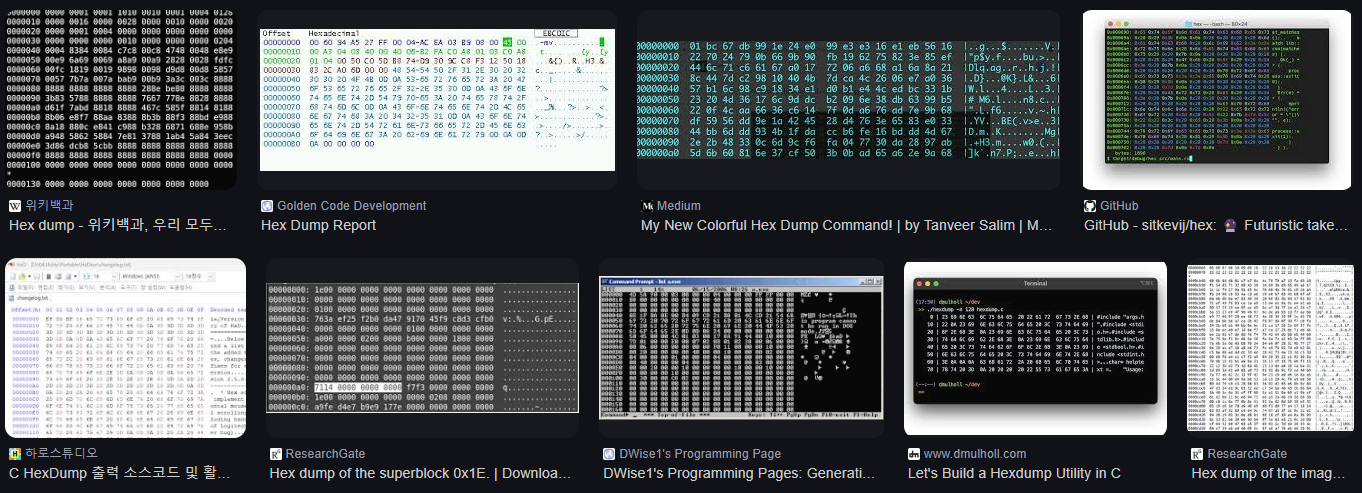 Hex Dump 알아보기 ! :: MyLittleWiki