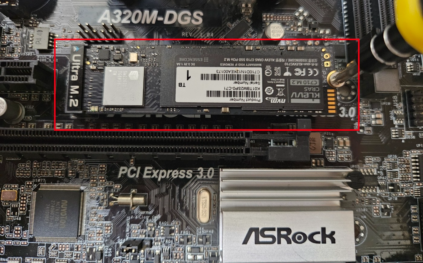 Nvme M.2 SSD 장착