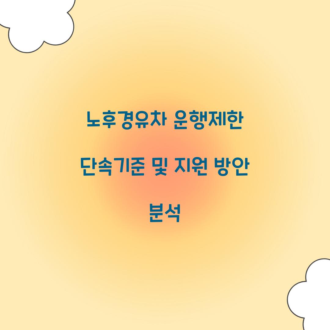 노후경유차 운행제한 단속기준