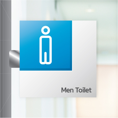 남자화장실 돌출표지판