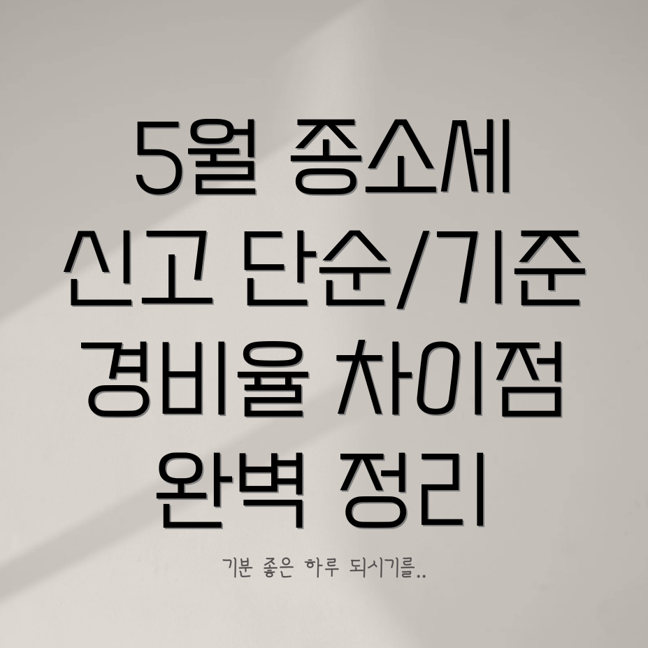 5월 종합소득세