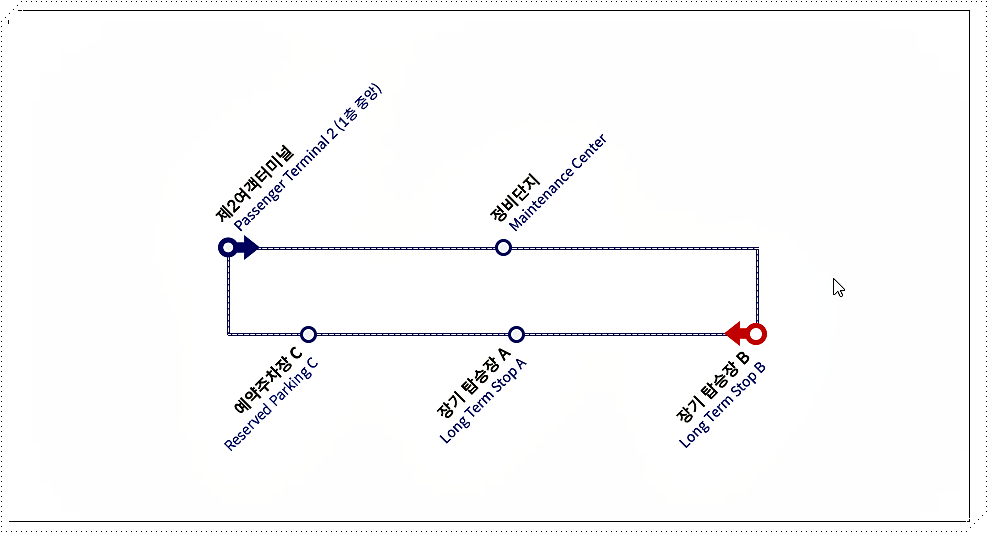 셔틀버스 노선도(T2 장기 주차장)