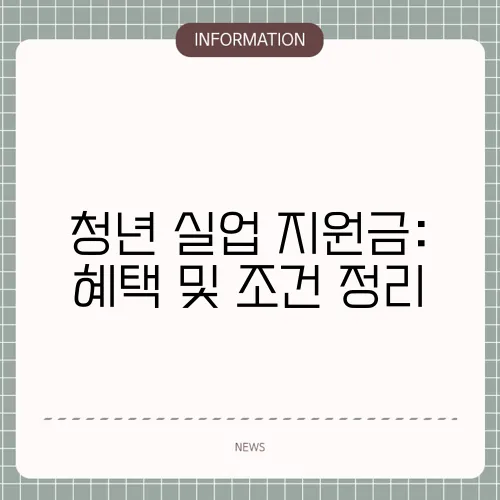 청년 실업 지원금: 혜택 및 조건 정리