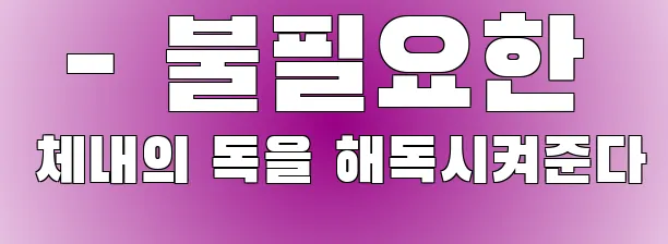  - 불필요한 체내의 독을 해독시켜준다