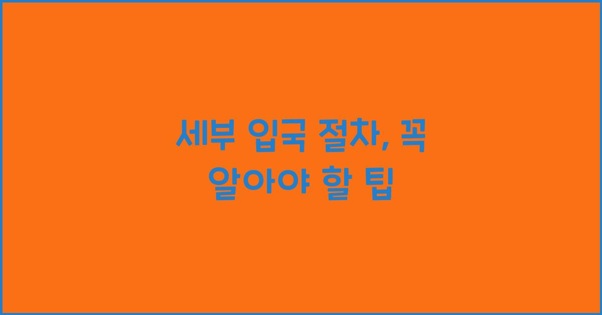세부 입국 절차