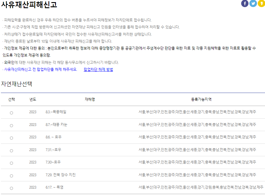 특별재난지역 혜택 지원금