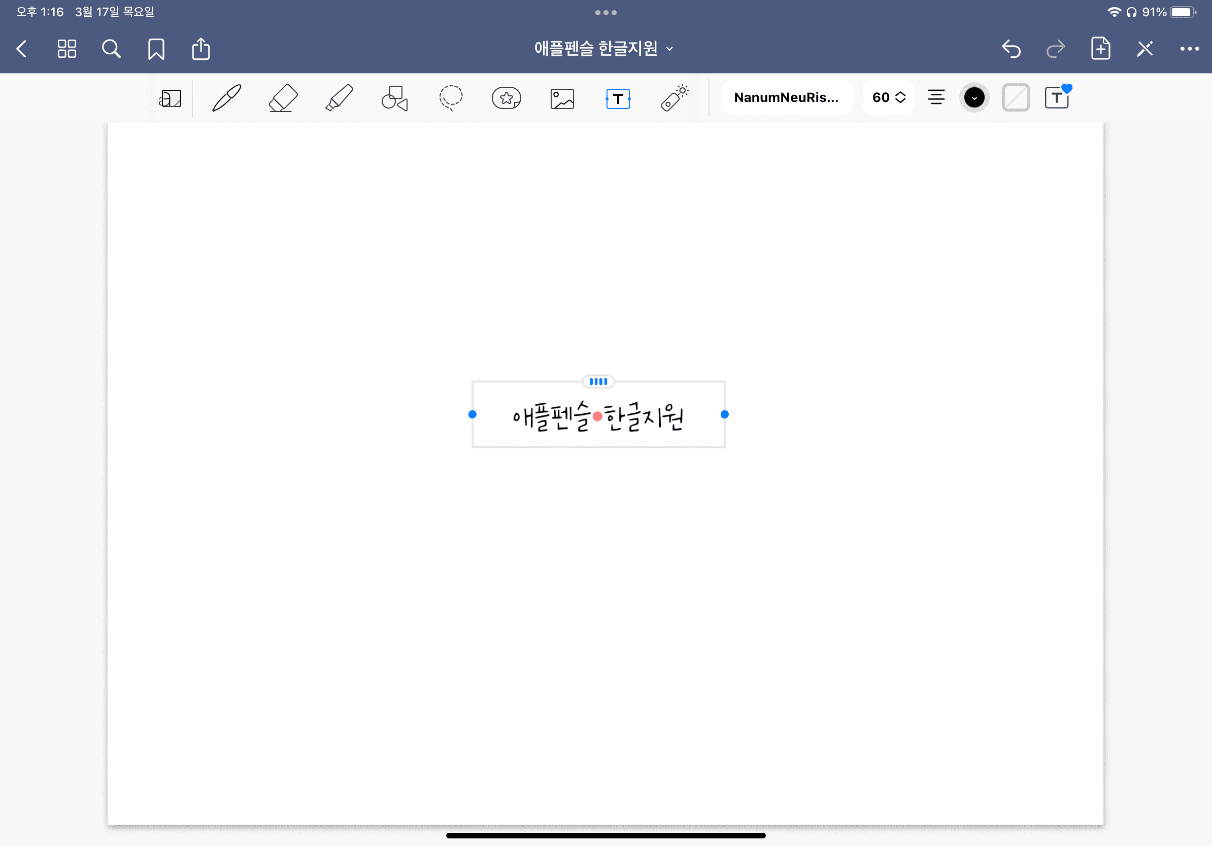 아이패드 손글씨 삽입 기능