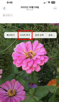 아이폰 스티커 저장 방법 1
