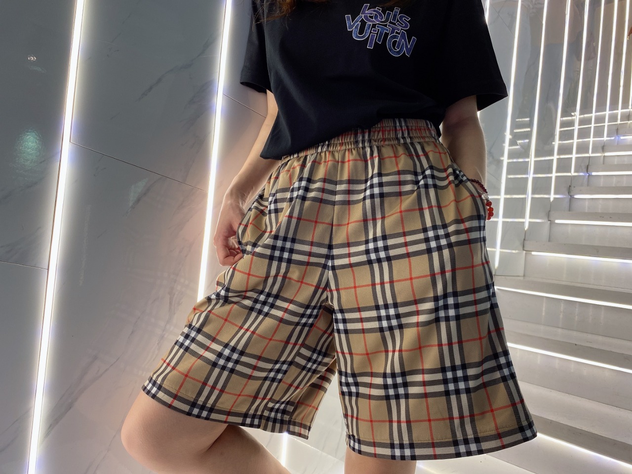  [BURBERRY] 버버리 빈티지 체크 테크니컬 트윌 쇼츠 80264691