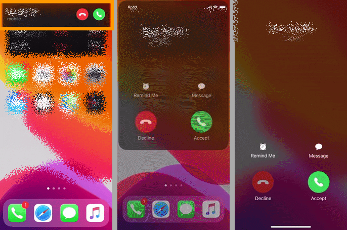 iphone. iOS14. 아이폰 수신화면