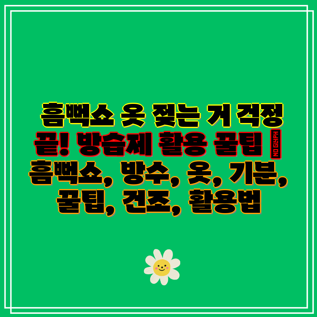 흠뻑쇼 옷 젖는 거 걱정 끝! 방습제 활용 꿀팁 흠