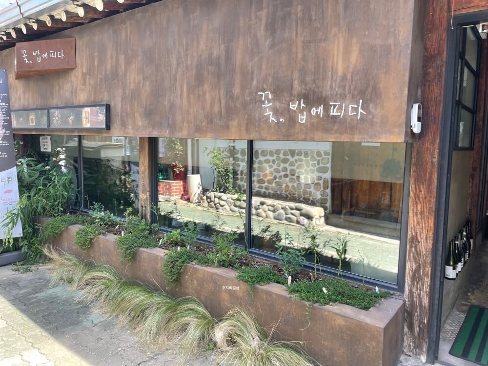 서울 인사동 블루리본 맛집 꽃&#44;밥에피다 - 매장 앞 정원