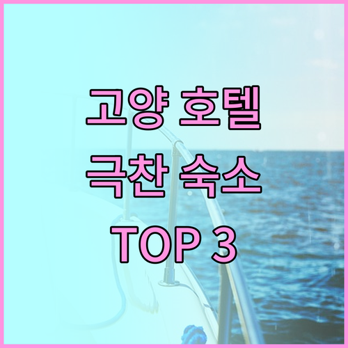 고양 호텔 추천 여행객이 극찬한 숙소