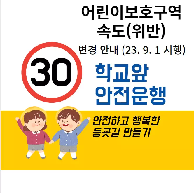 어린이보호구역 속도(위반) 변경안내