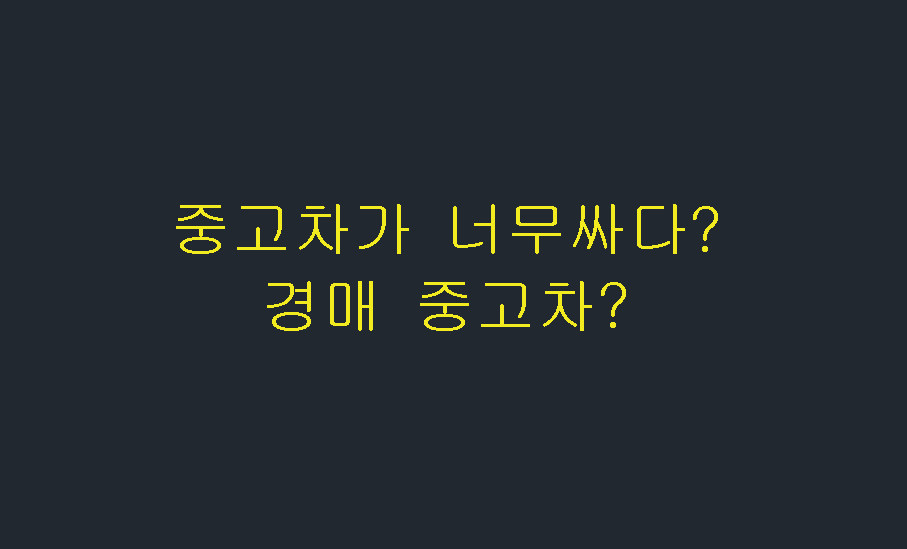 중고차가 너무 싸다? 경매 중고차?
