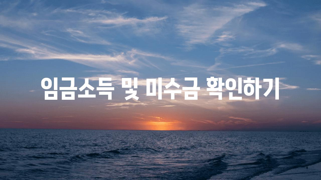 임금소득 및 미수금 확인하기