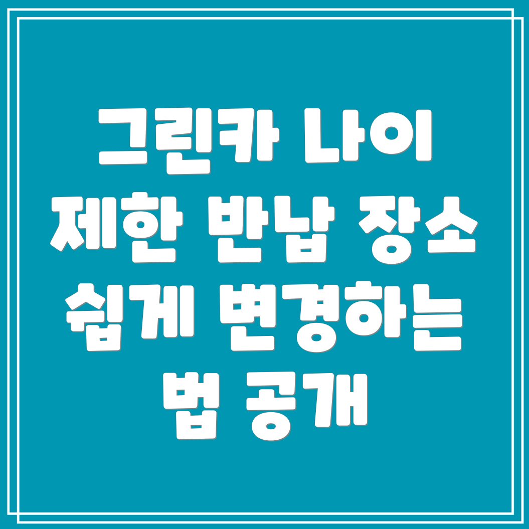 그린카 나이 제한