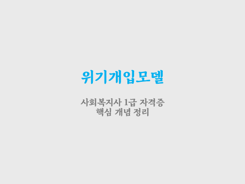  위기개입모델