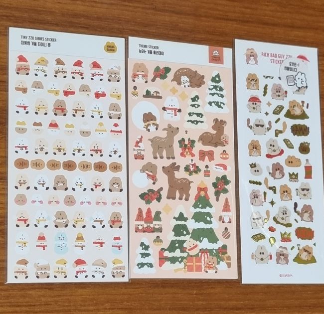 따뜻한 겨울 타이니 쮸, 눈오는 겨울 홀리데이, 덤 스티커입니다