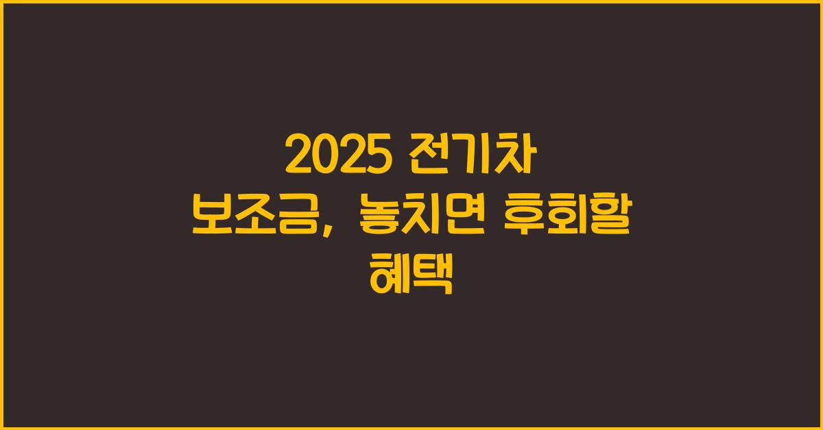 2025 전기차 보조금