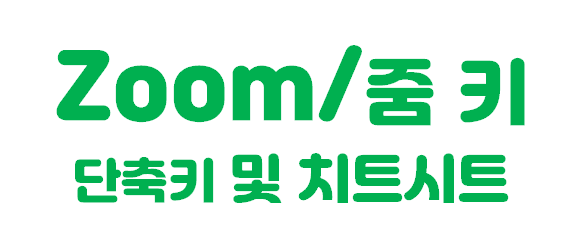  [생활 IT TIP] Zoom 줌 키보드 단축키 및 차트시트