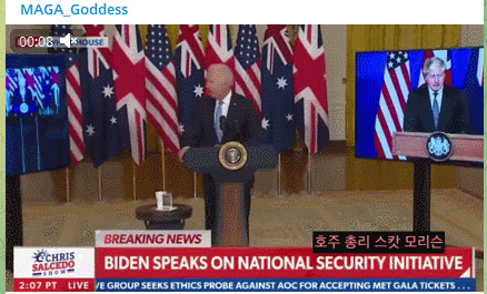  바이든, AUKUS 발표 중 호주 총리 이름 잊어 버려 Joe Biden forgets Scott Morrison’s name in historic nuclear AUKUS announcement