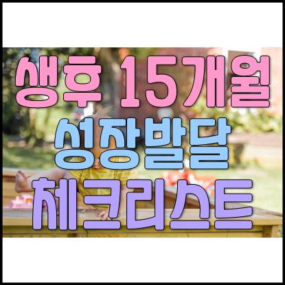  생후 15개월 아기 성장 발달 점검 체크리스트
