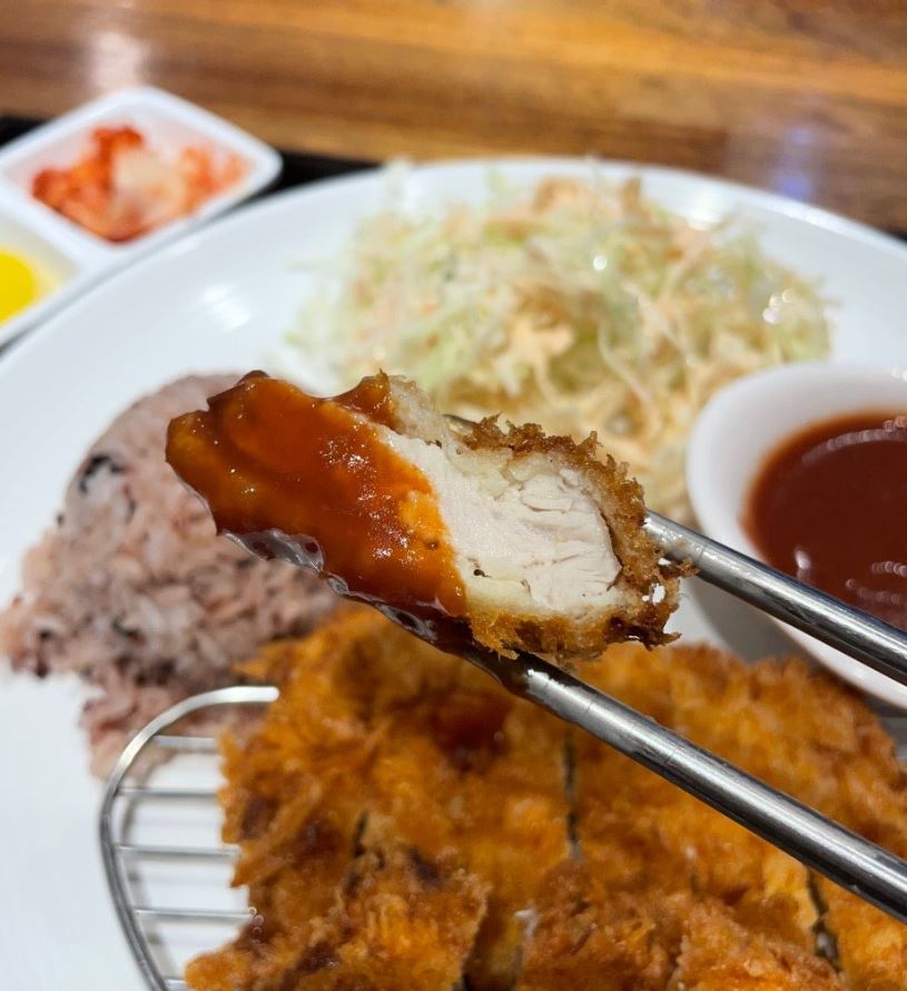 등심까스 - 단면