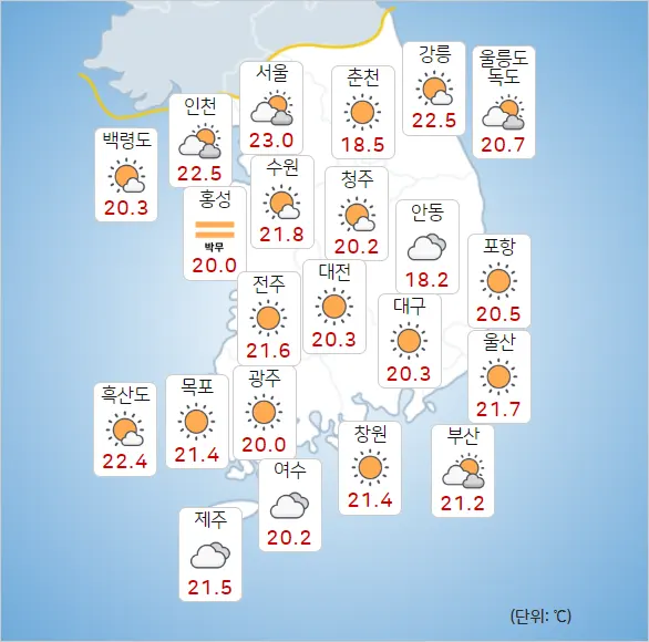 날씨예보 2024년 06월 28일 금요일 07시 기상청 발표