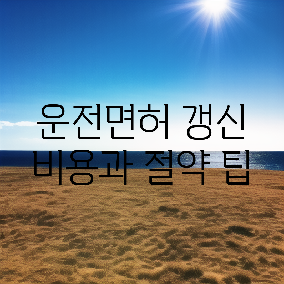 운전면허 갱신 비용과 절약 팁