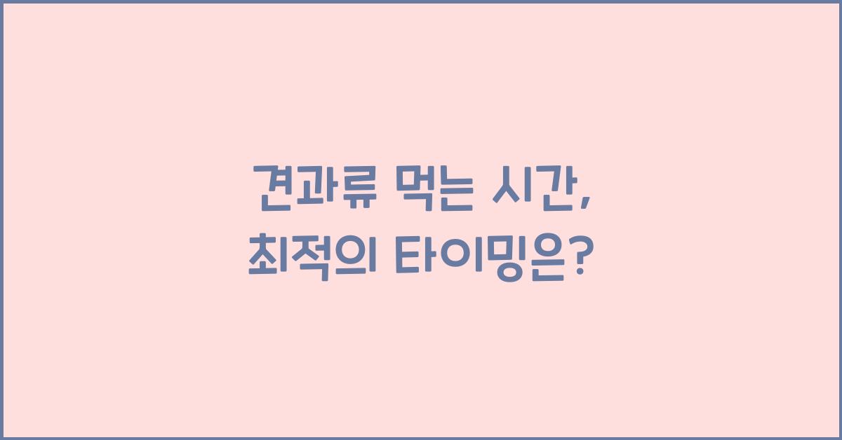 견과류 먹는 시간
