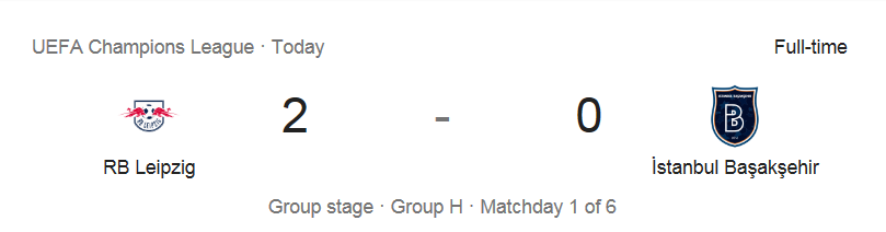  UCL / 2020년 10월 21일 경기 - 라이프치히(2) VS 이스탄불 바샥셰히르(0) 축구 하이라이트