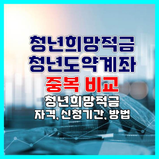  청년희망적금과 청년도약계좌 중복비교, 청년희망적금 자격 신청기간 방법