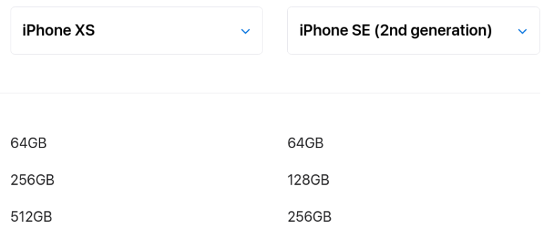 스마트폰 성능비교 스마트폰 비교! 아이폰시리즈 아이폰XS VS. 아이폰SE2 2020 / 4