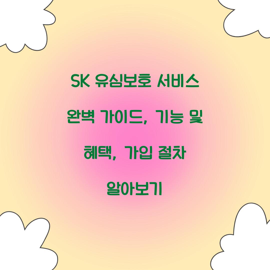 SK 유심보호 서비스 완벽 가이드: 기능, 비용, 가입 방법