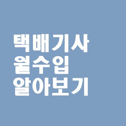  택배기사 월수입 건당수수료