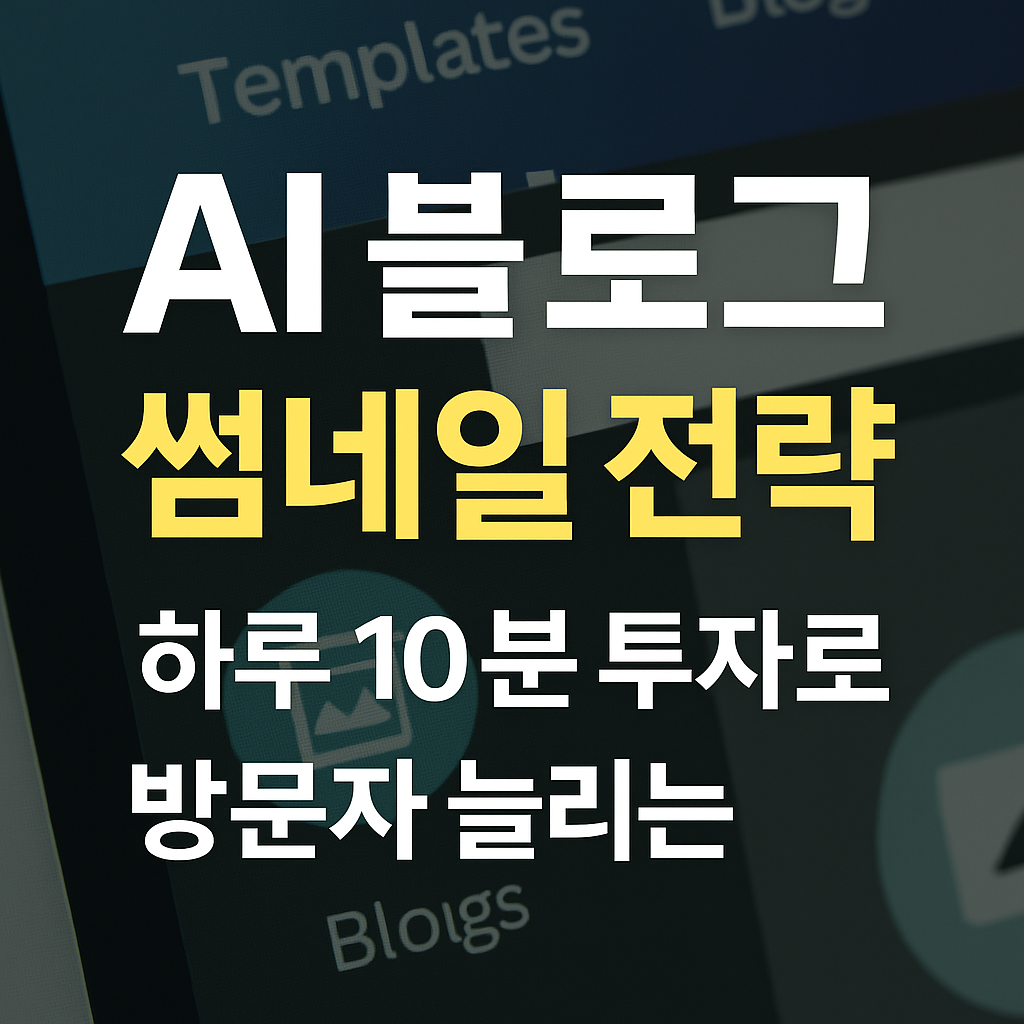 AI 블로그, 하루 10분 투자로 방문자 늘리는 썸네일 전략