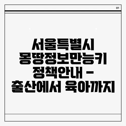 서울특별시 몽땅정보만능키 정책안내 – 출산에서 육아까지