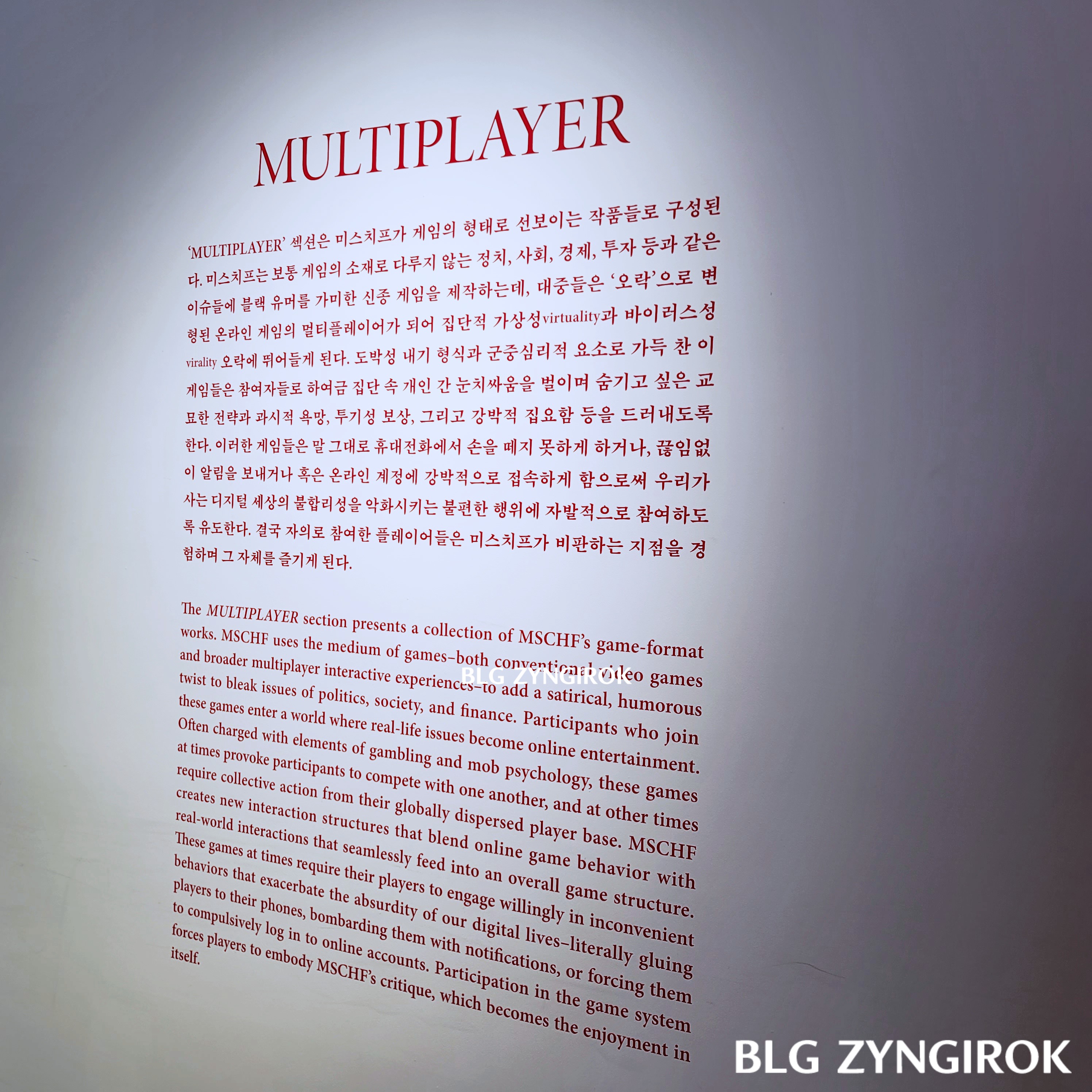 MULTIPLAYER 설명 모습이다.