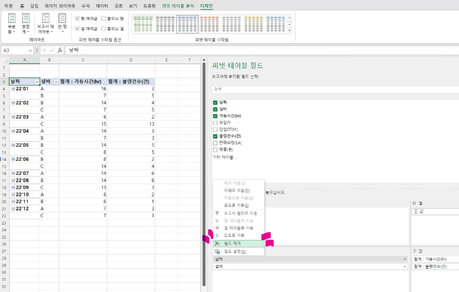 엑셀(Excel) 피벗 테이블 활용하기