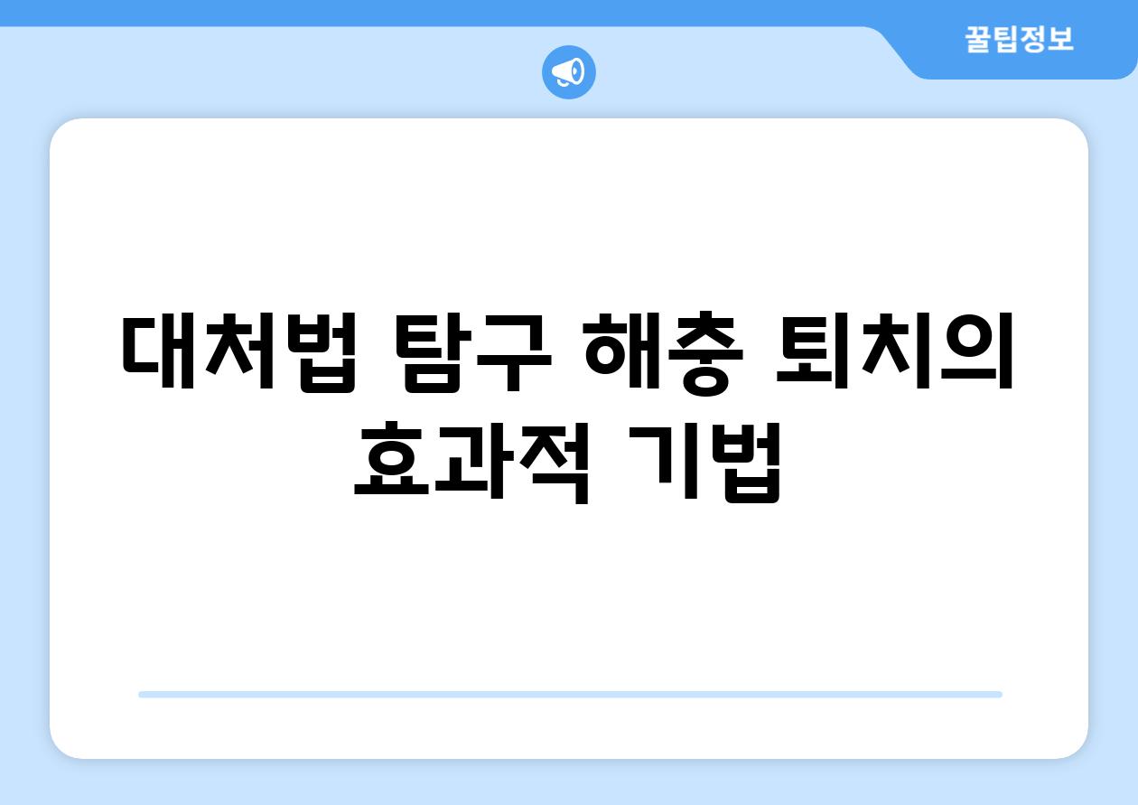 대처법 탐구| 해충 퇴치의 효과적 기법