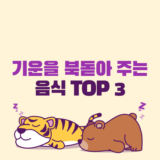 활력 충전! 기운을 북돋아 주는 음식 TOP 3
