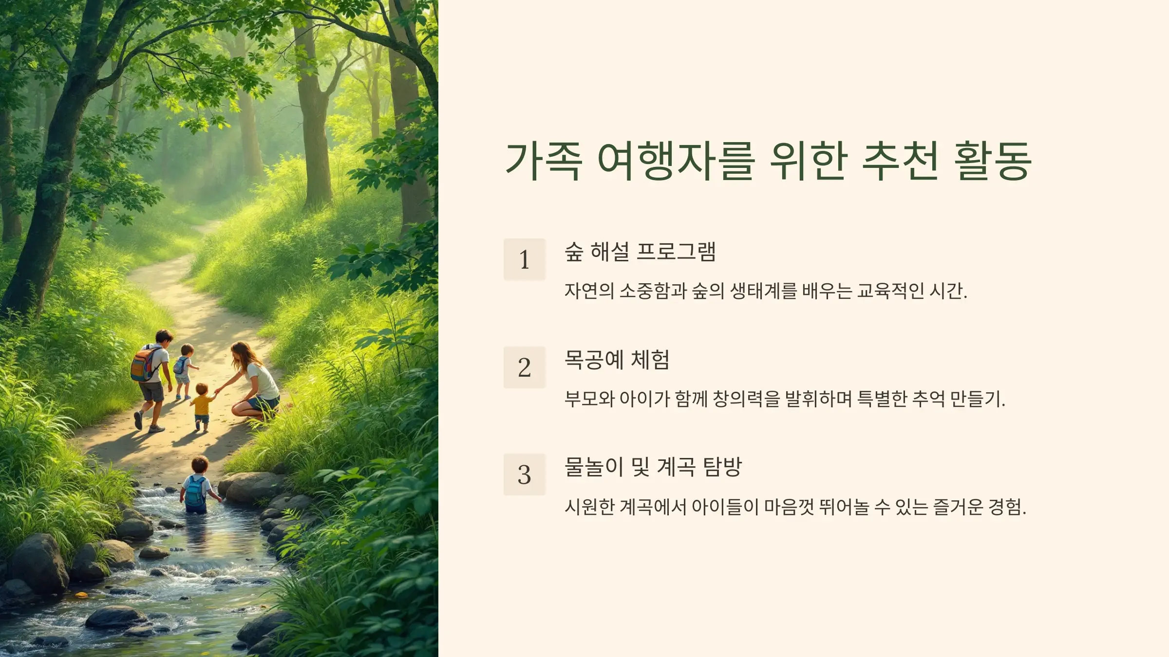 옥화 자연휴양림 가족 활동