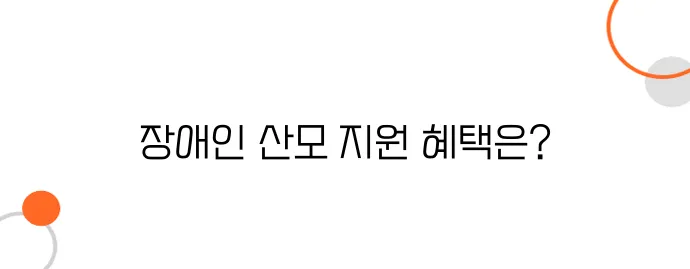 장애인 출산 지원금 – 산모 & 신생아 의료비 보조