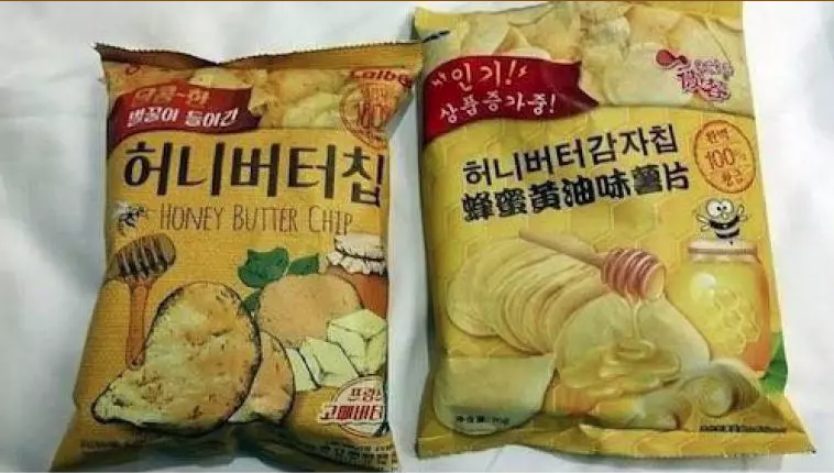 한국의 허니버터칩과 중국의 허니버터감자칩 비교