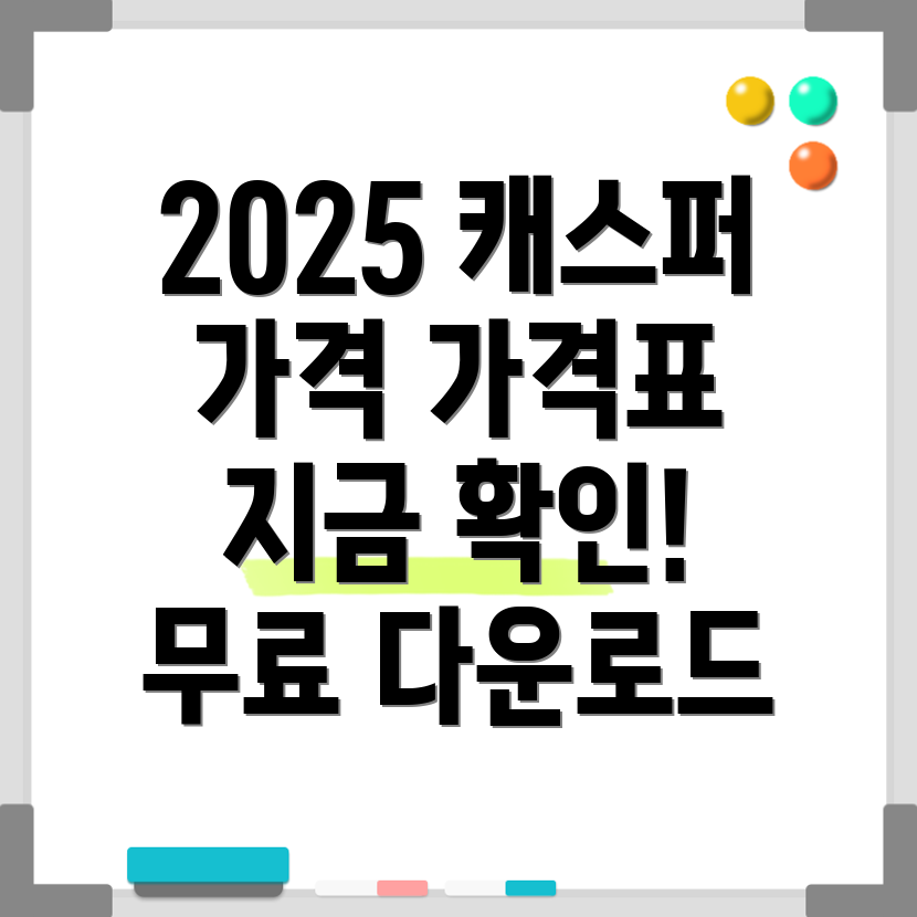 2025 캐스퍼 가격