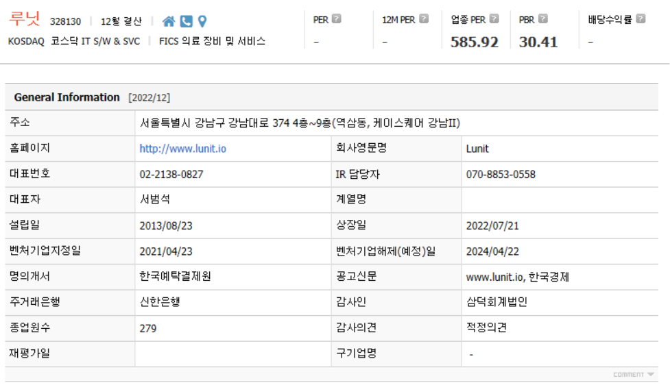 루닛 기업개요